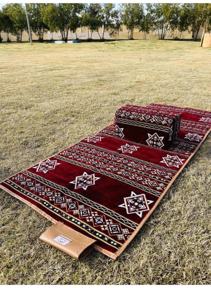 بونكا طقم جلسة بر ملكي 4 مدات و4 مراكي مع شنطة جلد ضد الماء – مقاس 2×80 سم - Image 4